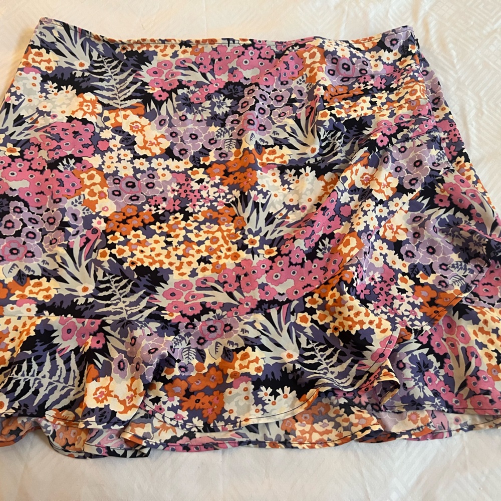 LOFT Multicolor Floral Skirt